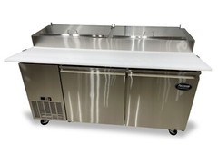 NEW 2 Door 67″ Refrigerated Pizza Prep Table Cooler NSF Pizza Counter