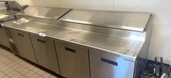 Randell Commercial Pizza Prep Table Refrigerator 110” 84111N l/ 4 Doors