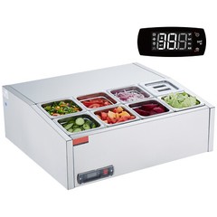 VEVOR 27.5″ Countertop Refrigerated Condiment Salad Pizza Prep Station 140 W ETL