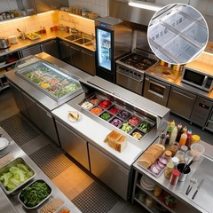 Luxury Stainless Steel Sandwich Prep Table Refrigerator – 48” Dine Fine Solution
