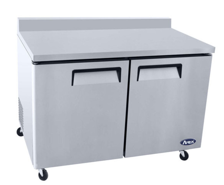 OPEN BOX NEW 2 Door 48″ Undercounter Refrigerator Worktop Atosa MGF8409GR #4663