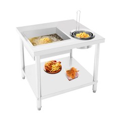Commercial Breading Table Fried Chicken Station Prepare Workdesk Stainless Steel