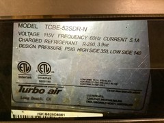 Chef Base Turbo Air TCBE-52SDR Refrigerator 2 Drawers 115V 1ph TESTED