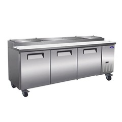Valpro VPP94-HC 94″ 3-Section Refrigerated Pizza Prep Table w/ 3 Doors, 12 Pans