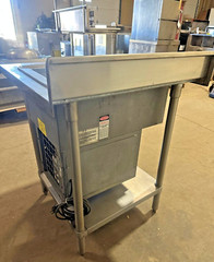 ATLAS METAL SINGLE WELL REFRIGERATED PREP TIN TABLE W/ 1 PAN COLD FOOD S.S STAND