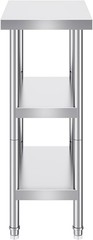 Polished Stainless Steel Work Table, 14×24 Inch – Ideal for All Cooking Tasks