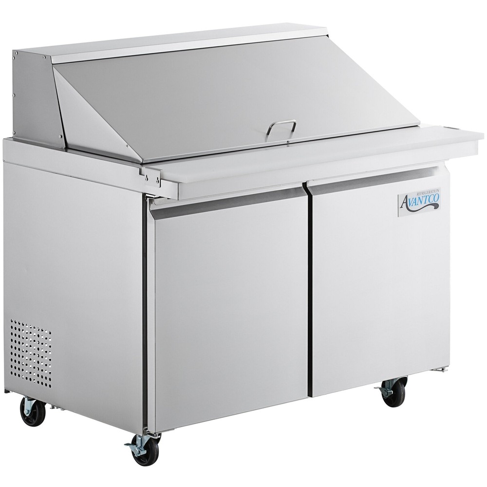48″ 2 Door Mega Top Stainless Steel Refrigerated Sandwich Prep Table