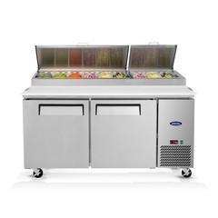 67″ Commercial Pizza-Sandwich Prep Table Refrigerator 2 Door,20.3Cuft Stainless