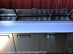 NEW 3 Door 93″ Refrigerated Pizza Prep Table Cooler NSF Atosa MPF8203GR #1150