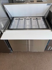36″ 15 Pan Two Section Mega Top Sandwich/Salad Prep Table Cooler NSF SP36-12M-HC