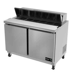 Asber APTS-48-12 48″ Two Section Sandwich/Salad Prep Table w/ 2 Doors