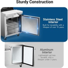 27″ W Commercial Refrigerator w/ Cutting Board Sandwich Salad Prep Table Buffet