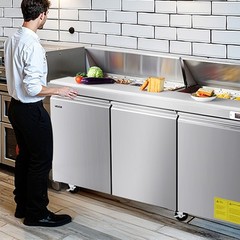 VEVOR 72″ Commercial Refrigerated Sandwich Prep Workable 3 Door Stainless Steel