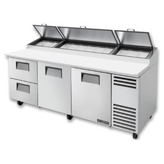 True TPP-AT-93D-2-HC 93″ 2 Solid Doors & 2 Drawers Refrigerated Pizza Prep Table