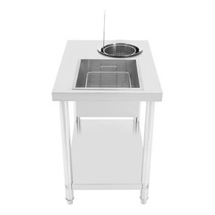 Commercial Breading Table Fried Chicken Station Prepare Workdesk Stainless Steel