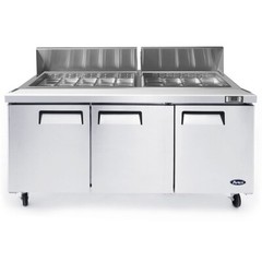 Atosa MSF8304GR 72″ Three Section Salad Sandwich Prep Table Refrigerator