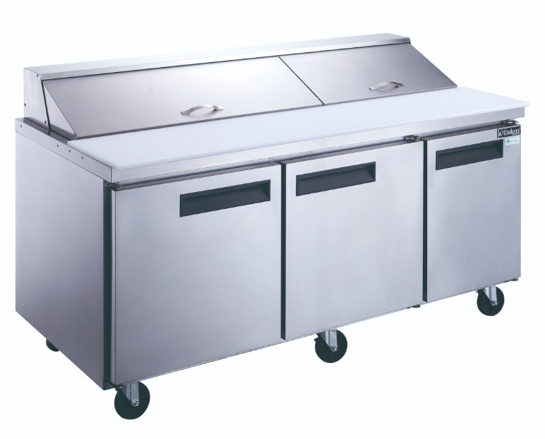 NEW 3 Door 72″ Refrigerated Sandwich Salad Prep Table Dukers DSP72-18-S3 #2200