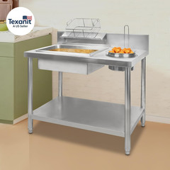 Fried Food Prep Table, 39″ X 25″ Commercial Fried Chicken Breading Table, Heavy