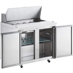 36″ 2 Door Stainless Steel ADA Height Refrigerated Sandwich Prep Table