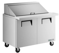 2 Door 4′ Mega Top Sandwich Food Prep Table Cooler True TSSU-48-18M-B 48″ Fridge