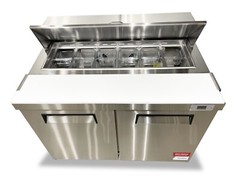 Sandwich Prep Unit 48″ Table Salad Refrigerator Prep Top 2 Door 12 Pan