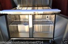 NEW 2 Door 48″ Refrigerated Mega Top Prep Table Cooler NSF Atosa MSF8306GR #1229