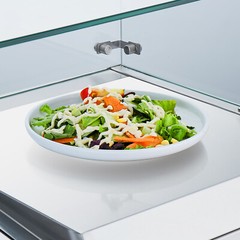 VEVOR 48″ Countertop Refrigerated Condiment Salad Pizza Prep Station Glass Guard