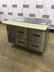 Randell PT-48-18W 48” 4 Drawer Sandwich Salad Prep Table With Casters