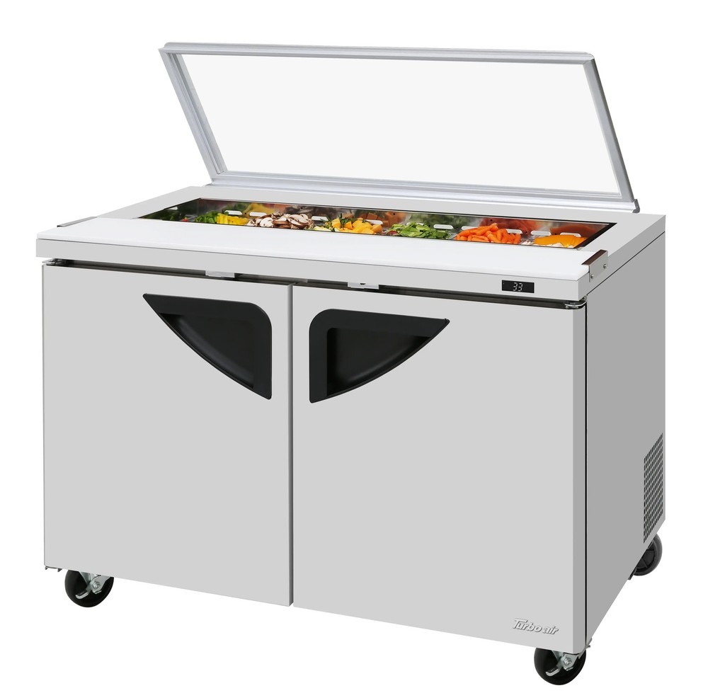 Turbo Air TST-48SD-N-GL 48″ Wide Sandwich Salad Prep Table With Glass Lid