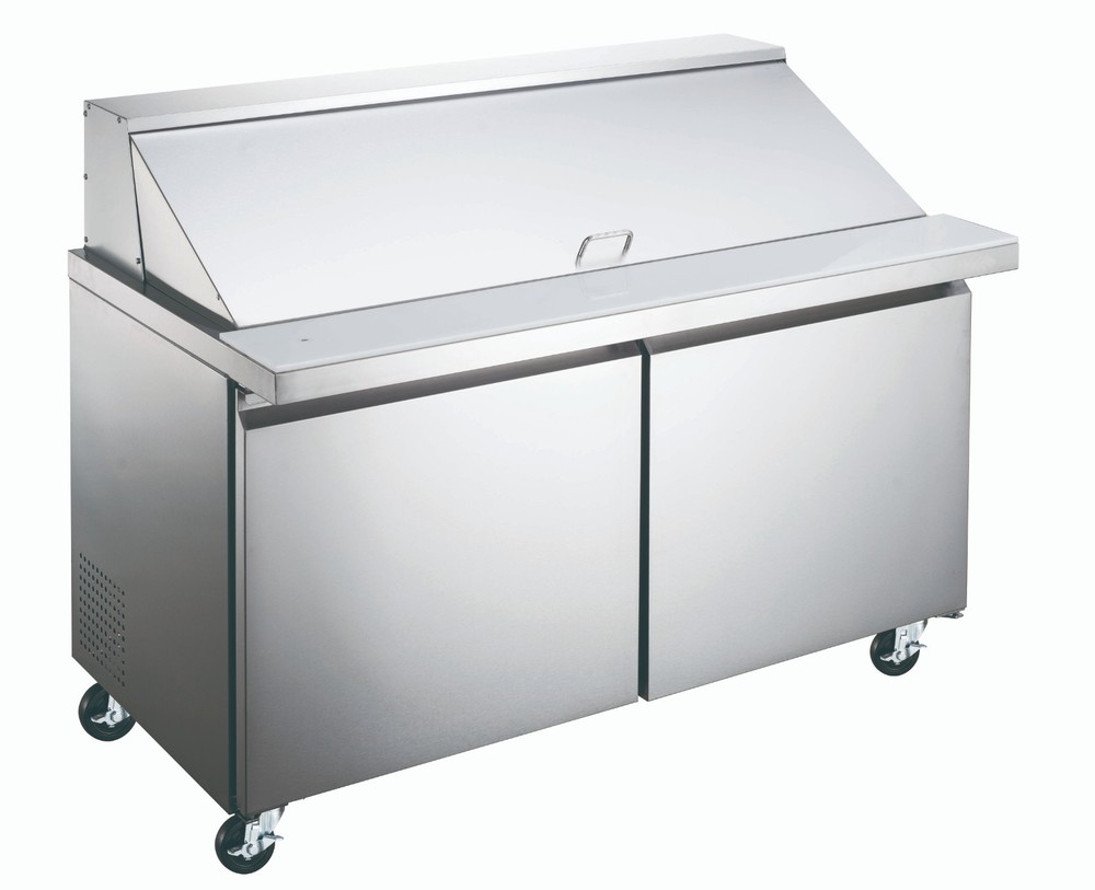 VORTEX Refrigeration Commercial 48″ 2 Door Mega Top 18 Pan Sandwich Prep Table