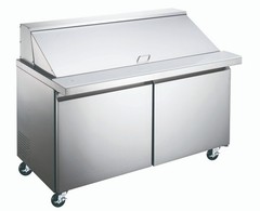 VORTEX Refrigeration Commercial 48″ 2 Door Mega Top 18 Pan Sandwich Prep Table