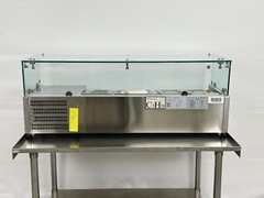 48″ Commercial 8 Pan Refrigerated Prep Table Salad Fruit Sauce Bar Toppings NSF