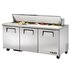 True TSSU-72-18-HC 72″ 3 Door Refrigerated Sandwich / Salad Prep Table