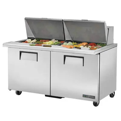 True TSSU-60-24M-B-ST-HC 60″ Refrigerated 24 Pan Mega Top Sandwich Prep Table
