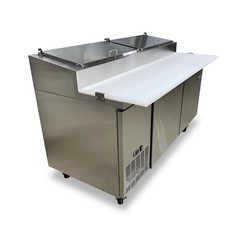 NEW 2 Door 67″ Refrigerated Pizza Prep Table Cooler NSF Pizza Counter
