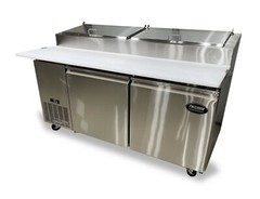 NEW 2 Door 67″ Refrigerated Pizza Prep Table Cooler NSF Pizza Counter