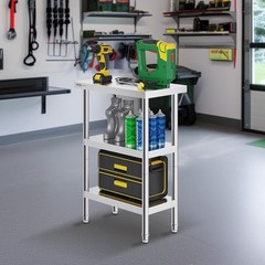 Polished Stainless Steel Work Table, 14×24 Inch – Ideal for All Cooking Tasks