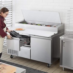 60″ 1 Door Refrigerated Pizza Prep Table with 2 Drawers