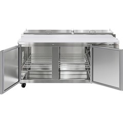 69” Commercial Refrigerated Pizza Prep Table 2 Door Stainless Steel 20.8 cu.ft.
