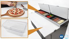 71″ Refrigerated Pizza Sandwich Salad Food Prep Table 8 Pan Work Cooler NSF CSA