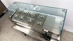 48″ Commercial 8 Pan Refrigerated Prep Table Salad Fruit Sauce Bar Toppings NSF