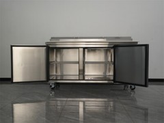 67″ Double Door Stainless Steel Commercial Refrigerated Salad Pizza Prep Table