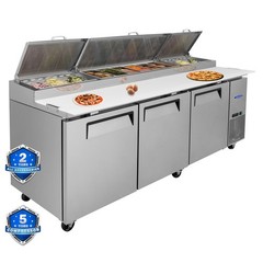 44 in /67 in /93 in Commercial Pizza Prep Table with a Built-in Refrigerator NSF