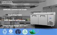 44″ 10.9 Cu.ft Commercial Prep Table Refrigerator 1 door Refrigerated Storage