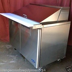 NEW 2 Door 48″ Refrigerated Mega Top Prep Table Cooler NSF Atosa MSF8306GR #1229