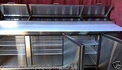 NEW 3 Door 93″ Refrigerated Pizza Prep Table Cooler NSF Atosa MPF8203GR #1150
