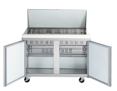 VORTEX Refrigeration Commercial 48″ 2 Door 12 Pan Sandwich Prep Table