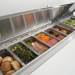 44 in /67 in /93 in Commercial Pizza Prep Table with a Built-in Refrigerator NSF