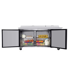 67″ Commercial Pizza Prep Table w/ Built-in Refrigerator & Cutting Board 20Cu.Ft