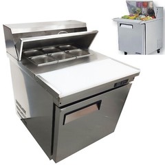 110V Commercial Refrigerator 163L Sandwich Salad Prep Table 1 Doors w/ 6 Pans